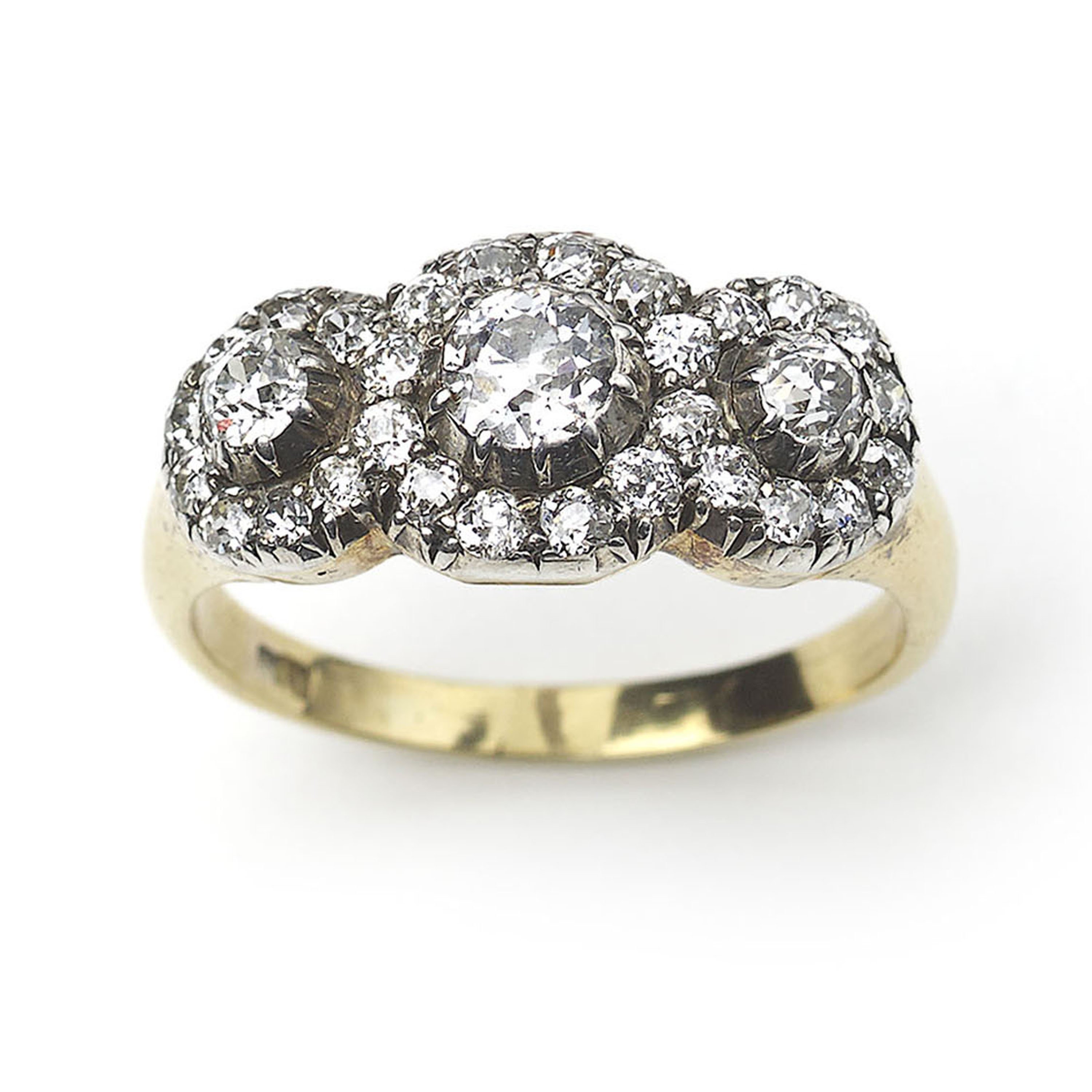 Diamond Triple Cluster Ring - Image 7