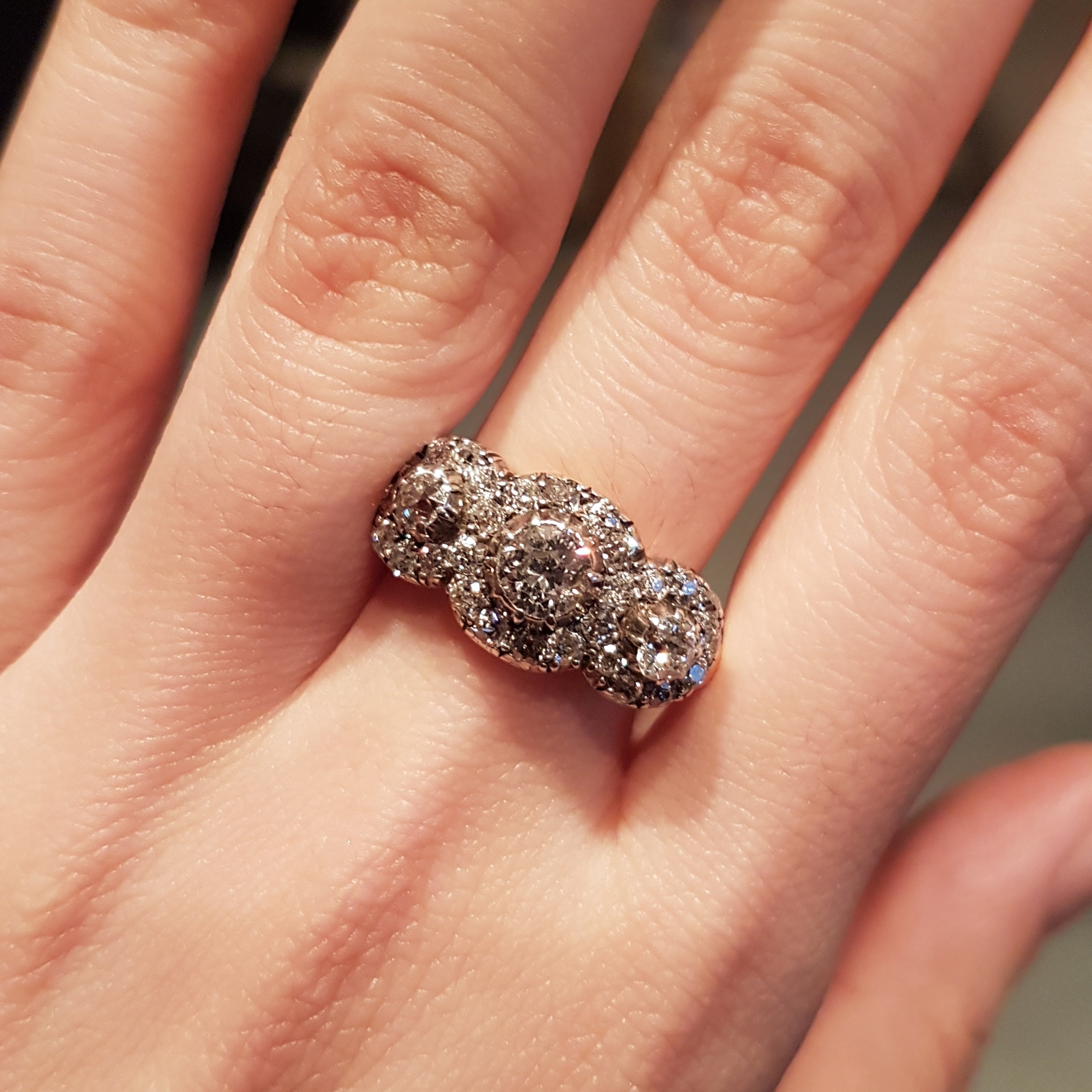 Diamond Triple Cluster Ring - Image 6