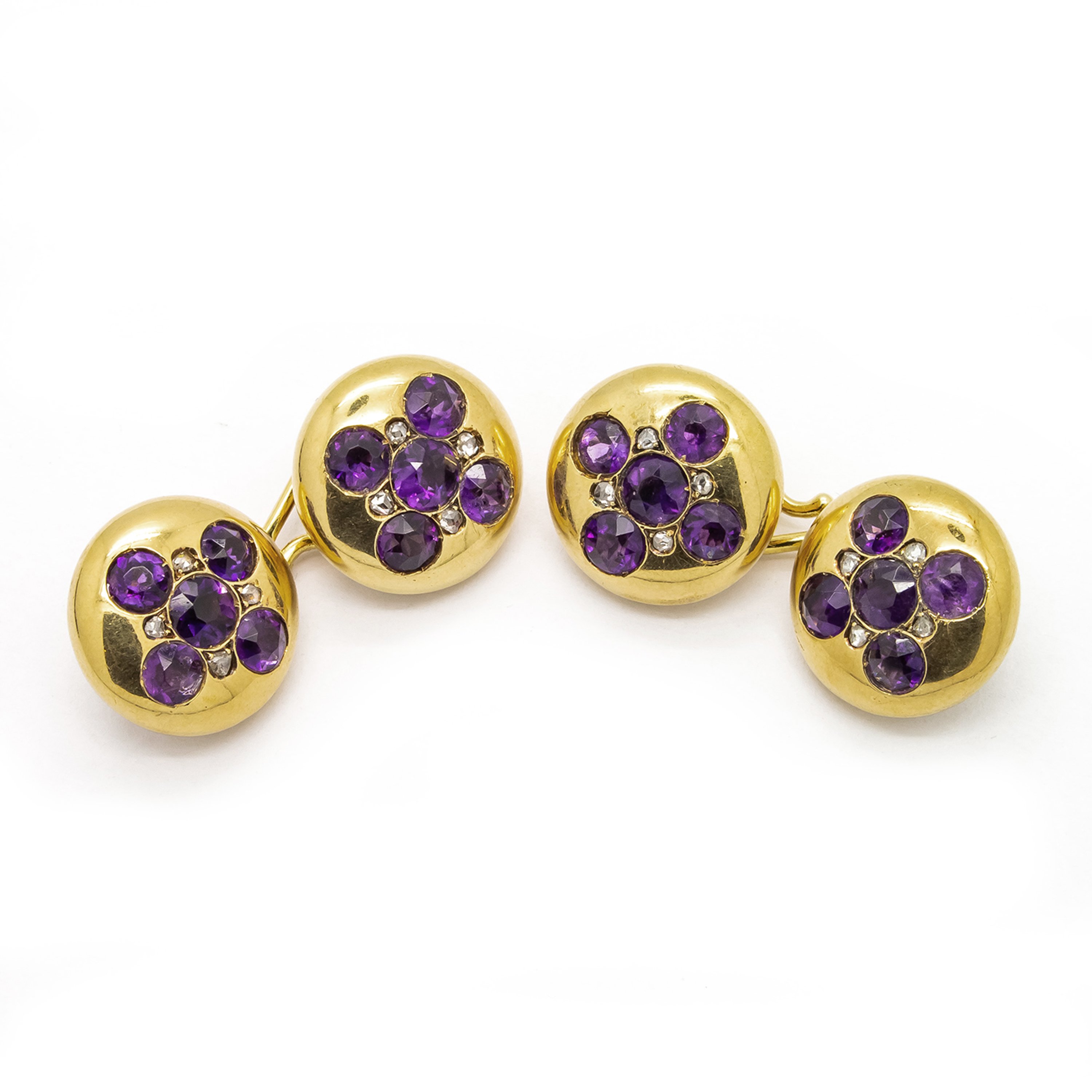 Amethyst and Rose Diamond Cufflinks - Image 4