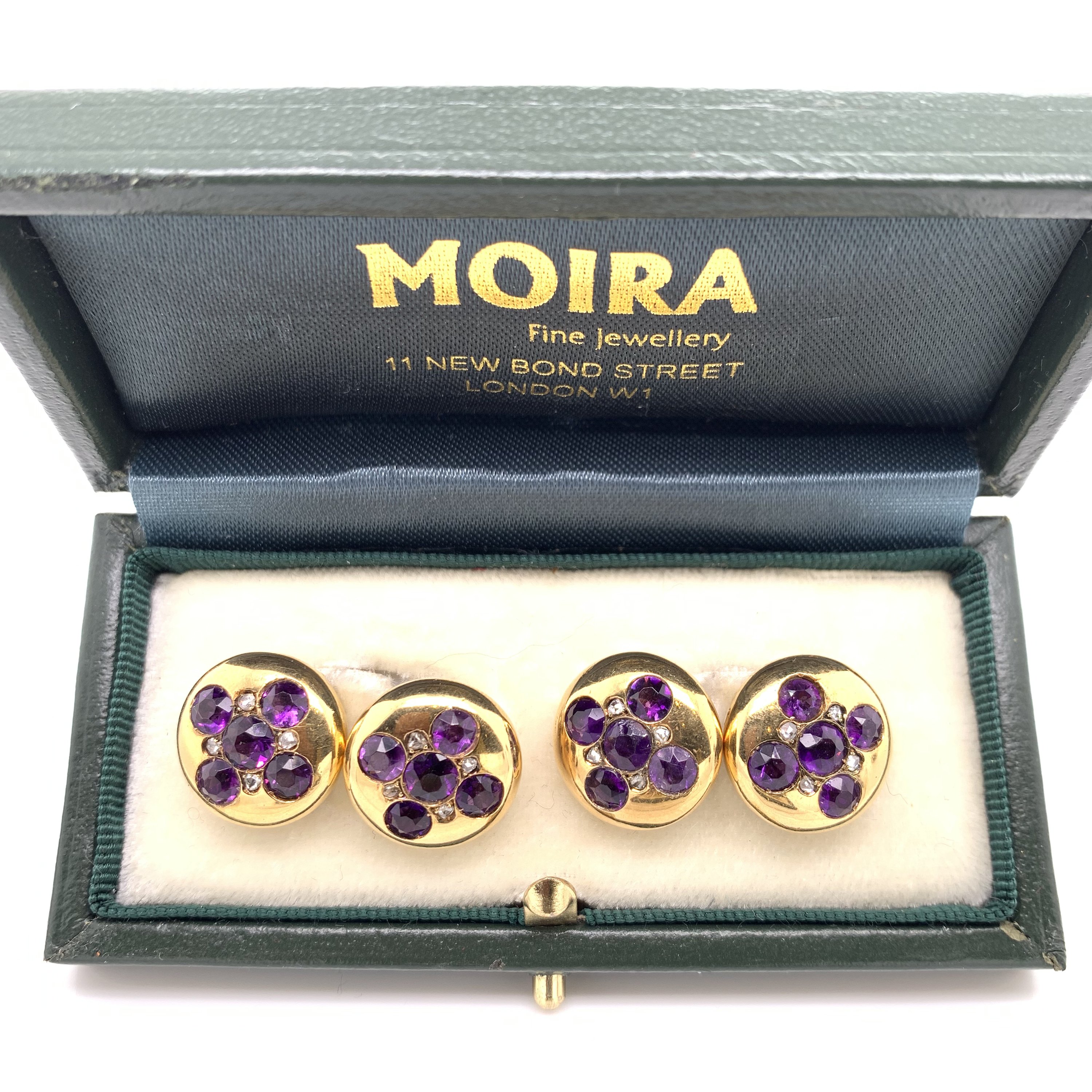 Amethyst and Rose Diamond Cufflinks - Image 6