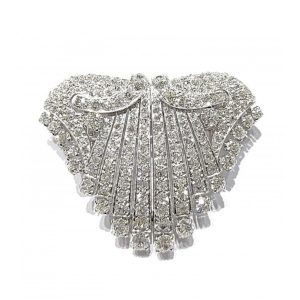 Diamond Double Clip Brooch