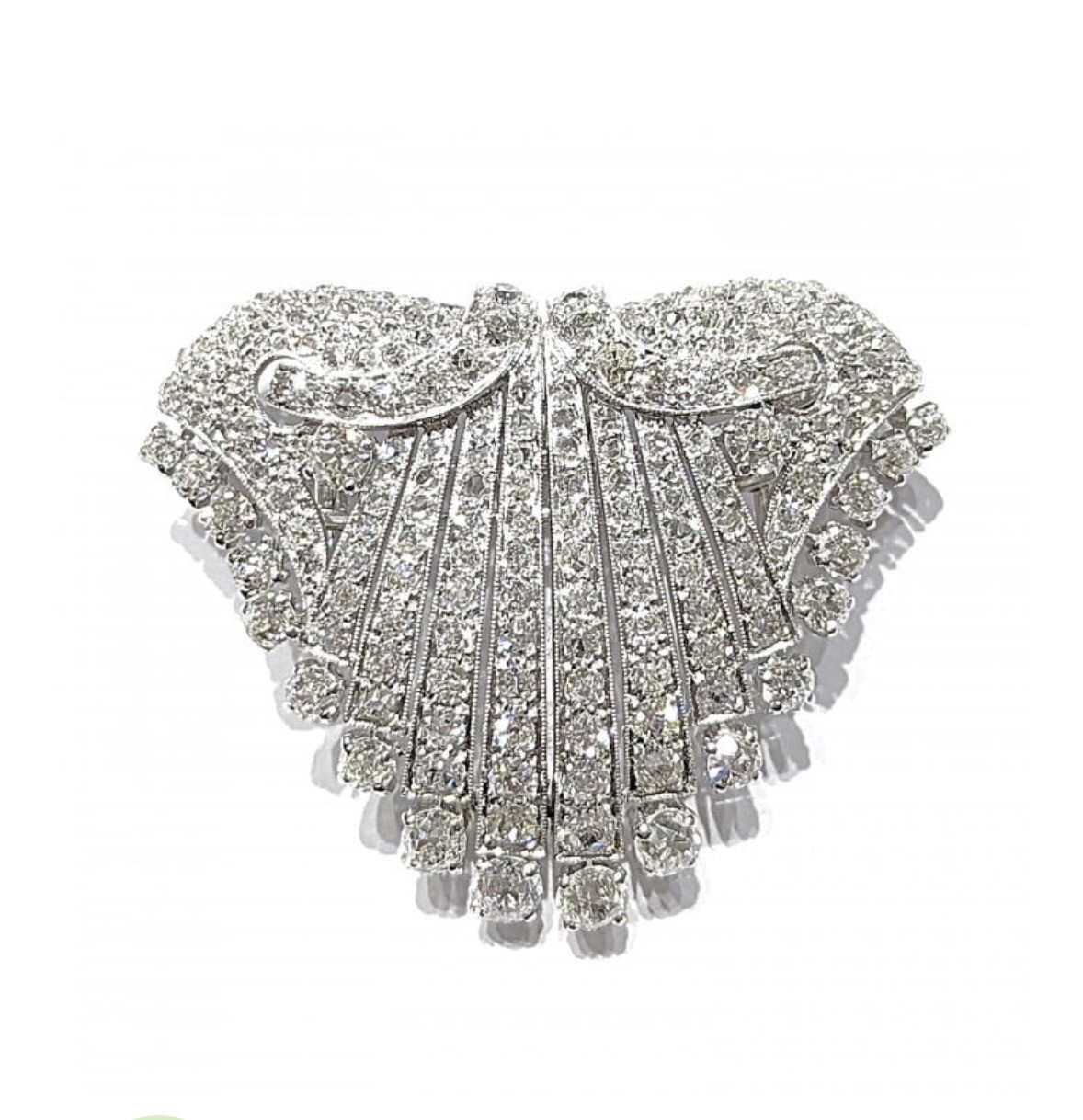 Diamond Double Clip Brooch